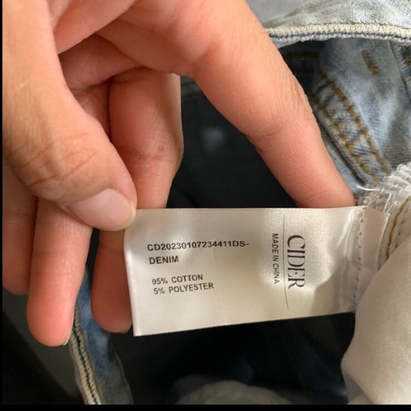 Cider Shorts Womens M Medium High Waisted Distressed Micro Denim Fringe Hem - Picture 7 of 10